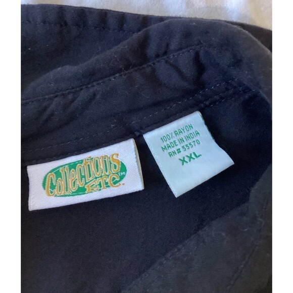 Collections ETC Blouse Top Women's Color Black Size XXL 100% Rayon Long Sleeve - Picture 3 of 6